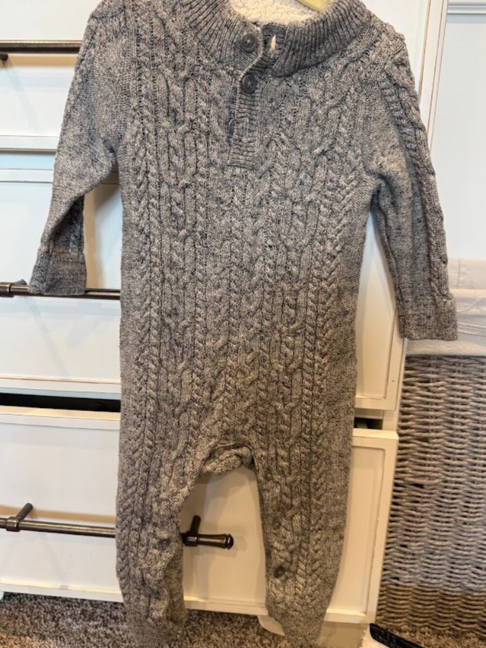 Baby GAP Grey Knit Coverall | Size 18-24MBra
